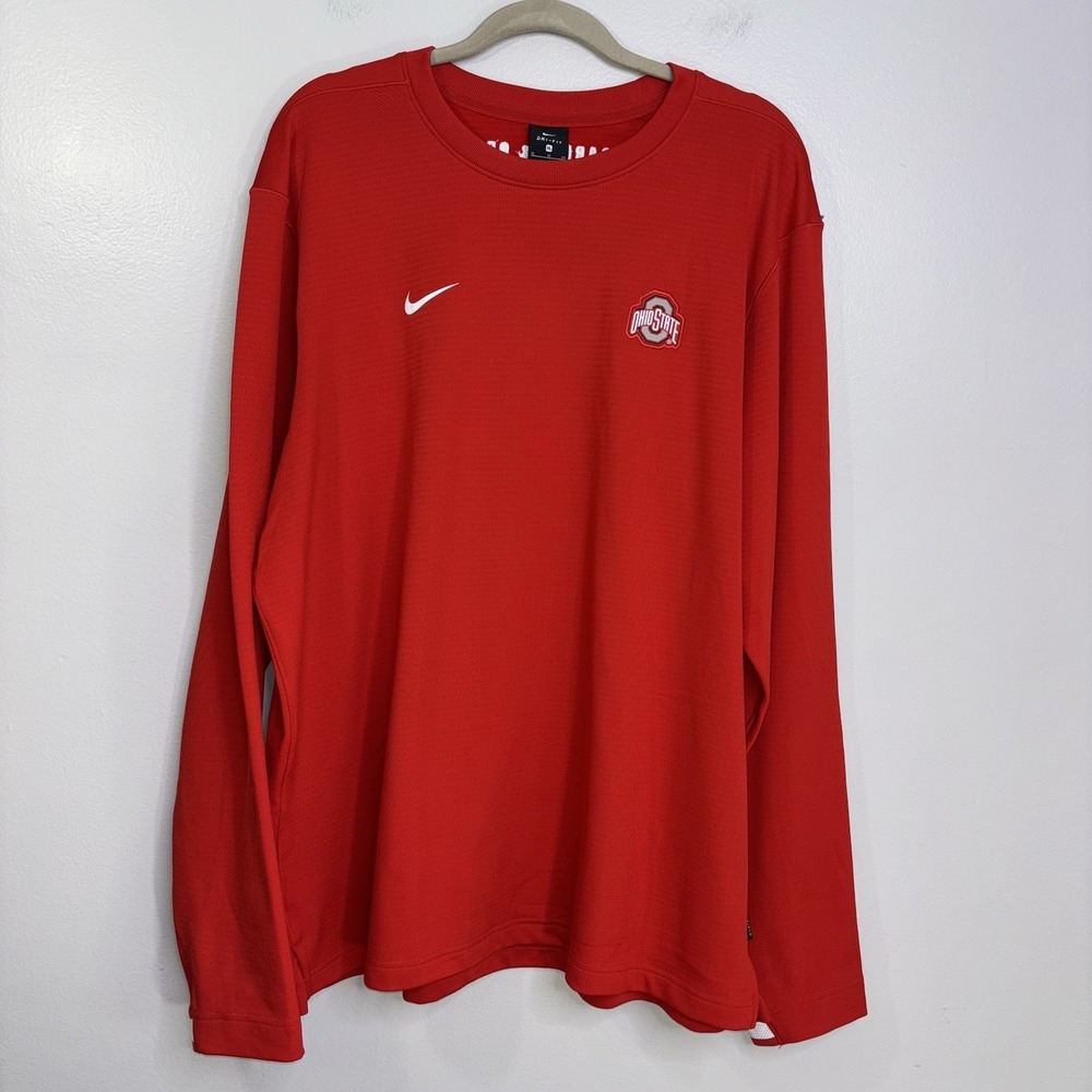 Nike Ohio State Buckeyes On Field Dri Fit Long Sleeve Shirt Size XL EUC Scarlet
